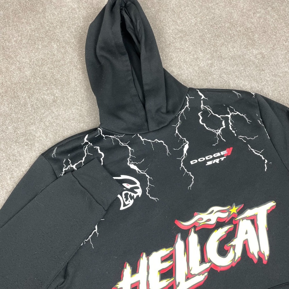 Dodge × Reason Pullover Hoodie Mens Large Black Hellcat Skull Graphic Streetwear